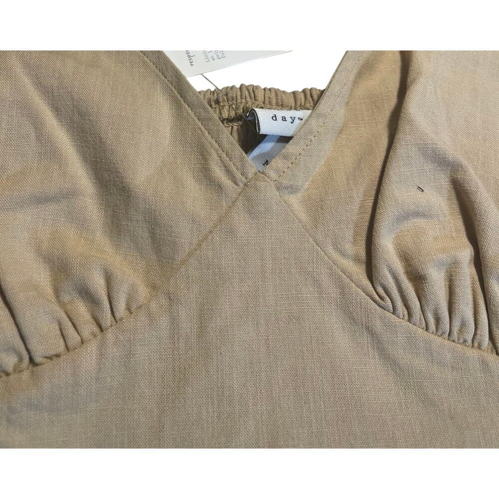 A New Day: Womens Tan Ruffle Sleeve Woven Halter Top - Picture 5 of 6